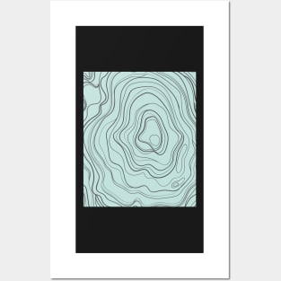 Blue Abstract Topography  Aesthetic  Pattern Posters and Art